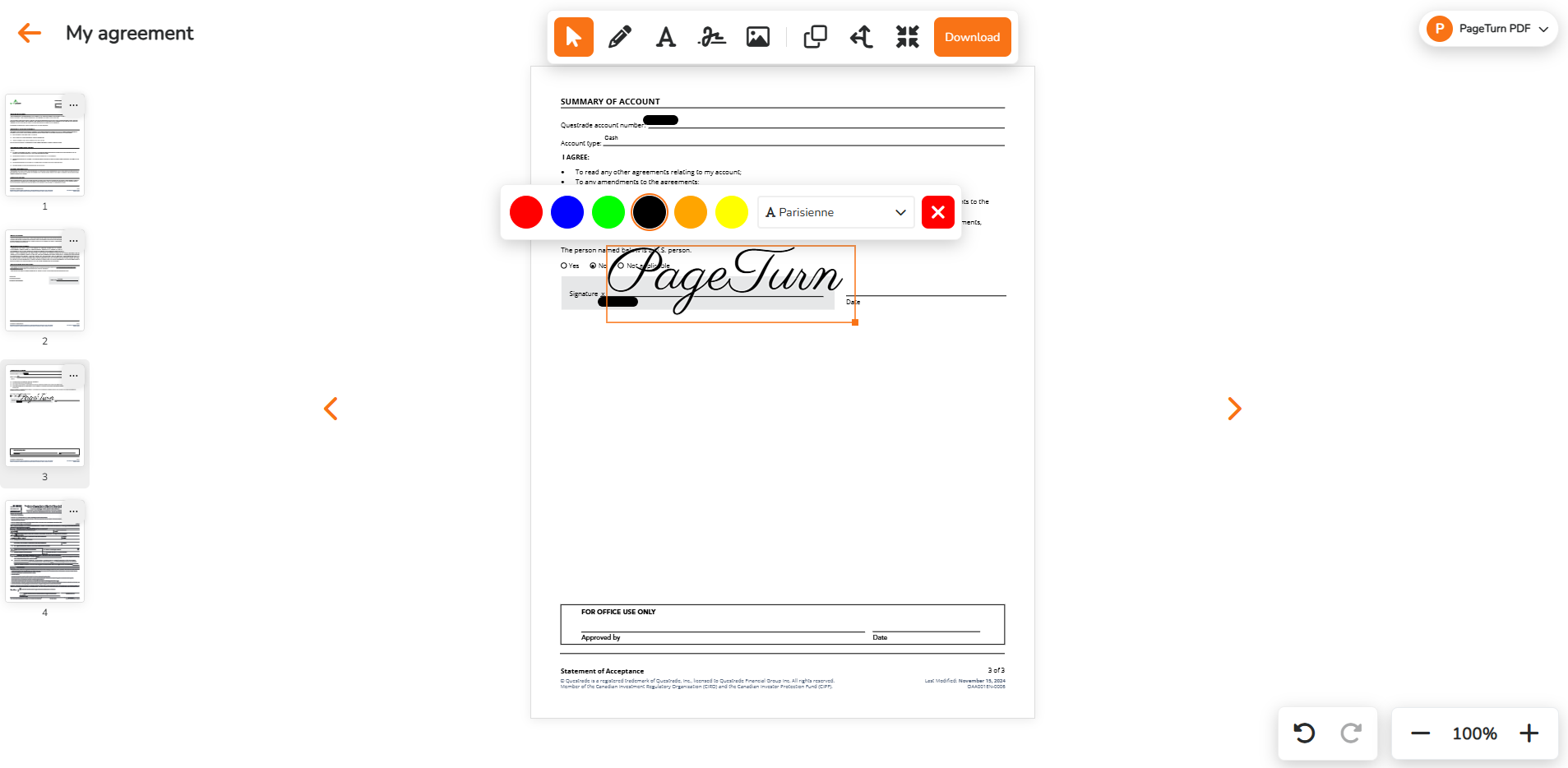Edit & sign preview